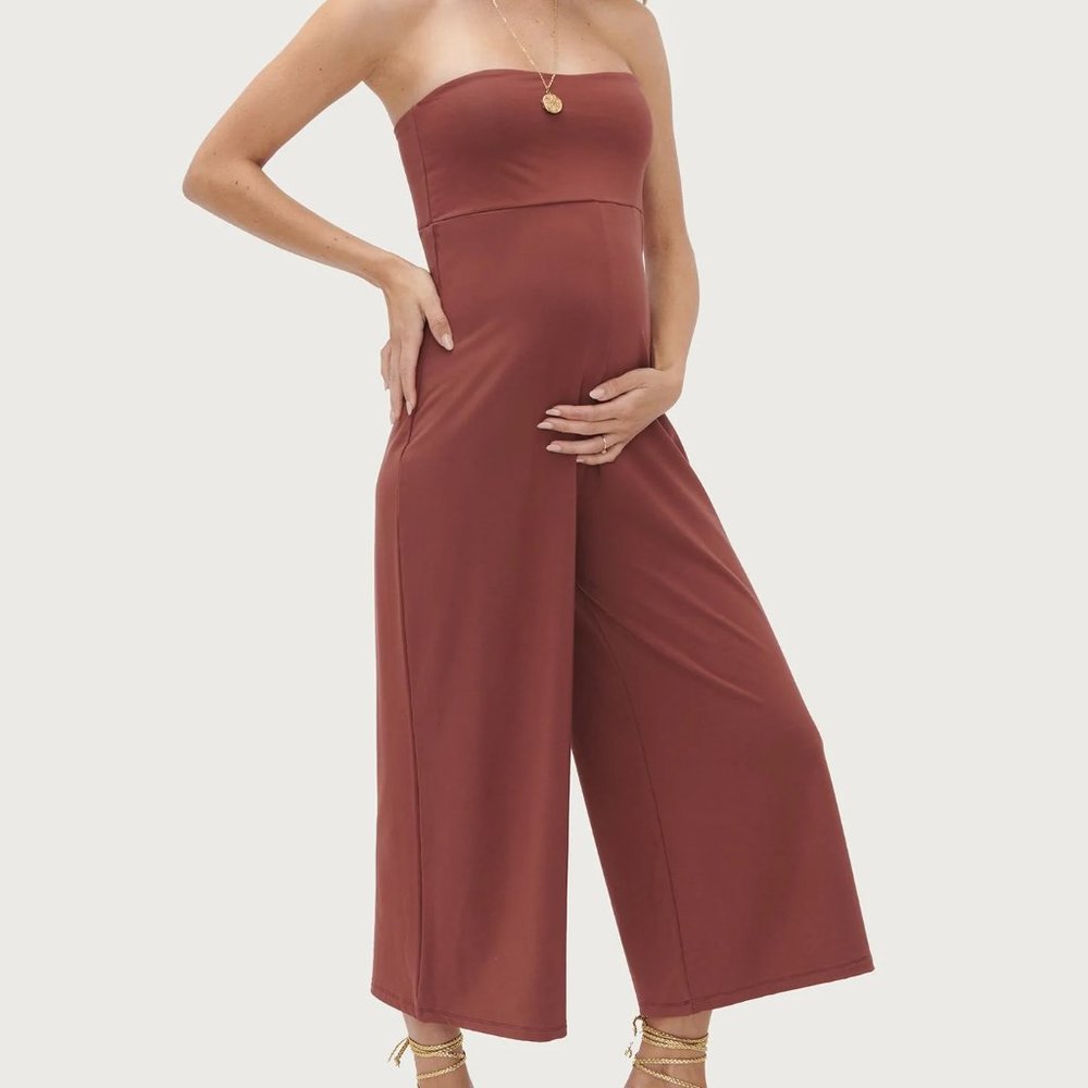 HATCH Maternity - The Body Strapless Jumpsuit - Anise - Small